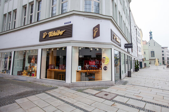 PASSAU / GERMANY - NOVEMBER 8, 2020: Tchibo branch. Tchibo is a German chain of coffee retailers and cafes known for its range of non-coffee products that change weekly.