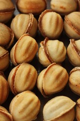 Delicious cookies nuts with condensed milk macro