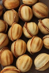 Delicious cookies nuts with condensed milk macro