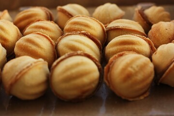 Delicious cookies nuts with condensed milk macro