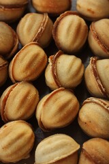 Delicious cookies nuts with condensed milk macro