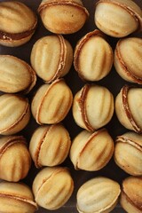 Delicious cookies nuts with condensed milk macro