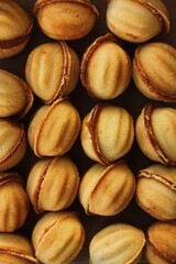 Delicious cookies nuts with condensed milk macro