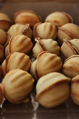 Delicious cookies nuts with condensed milk macro