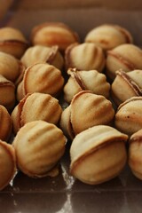 Delicious cookies nuts with condensed milk macro