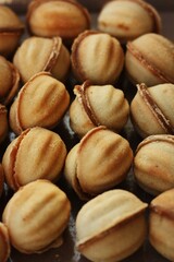 Delicious cookies nuts with condensed milk macro