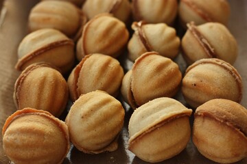 Delicious cookies nuts with condensed milk macro