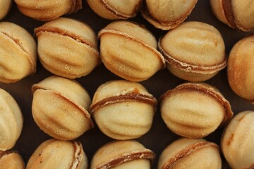 Delicious cookies nuts with condensed milk macro