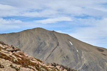 Andean landscape at glacier national park in Patagonia, Argentina, south America, with dramatic clouds in the sky  