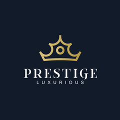 Obraz premium Vintage Creative Crown abstract Logo design. Crown Logo Royal King Queen concept symbol vector template