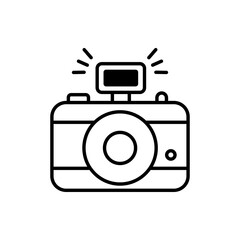 Photo Camera Outline Icon Style illustration. EPS 10 
