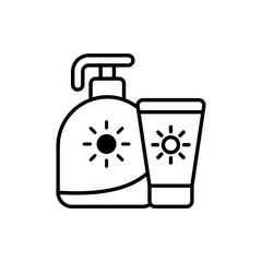 Sunblock Outline Icon Style illustration. EPS 10 