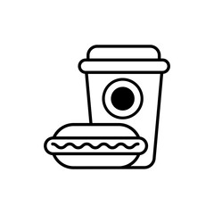 Hot Dog Outline Icon Style illustration. EPS 10 