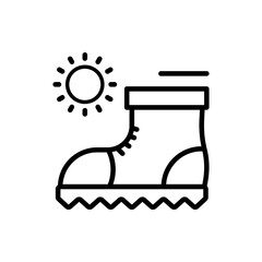Hiking Boots Outline Icon Style illustration. EPS 10 