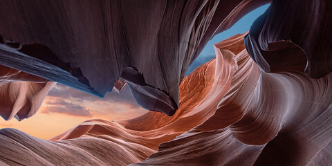 Scenic and panoramic Canyon Antelope Arizona Usa