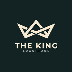 Naklejka premium Crown logo design concept vector illustration. Universal crown royal king logo design.