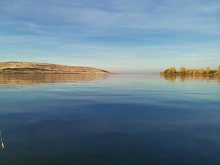sunset over the lake