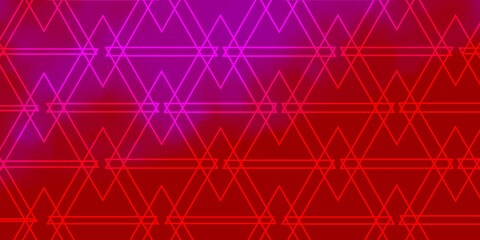 Light Pink, Red vector background with lines, triangles.