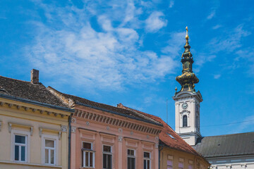 Obraz premium Tower of Saint George's Cathedral, Novi Sad, Serbia