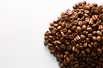 coffee, brown, grain, grains, beans, caffeine, drink, roasted, isolated, cafe, White, food, espresso, flavor, black, seed, Cup, pile, dark, mocha, Breakfast, morning, coffee, coffee beans, macro