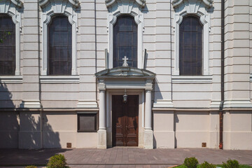 Fototapeta na wymiar Entrance to Saint George's Cathedral, Novi Sad, Serbia