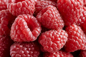 Close-up photo of raspberries.