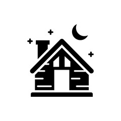 Cottage Solid Style Icon. Eps 10 File
