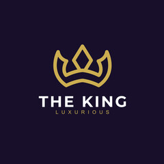 Royal, luxury symbol. King, queen abstract geometric logo design vector illustration