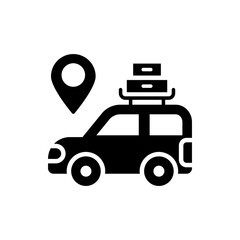 Travel Car Solid Style Icon. Eps 10 File