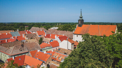 Fototapeta premium View of the town of Petrovaradin from Petrovaradin Fortress, Novi Sad, Serbia