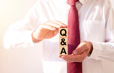Q&A word. FAQ or frequency asked questions. Questions and answers concept