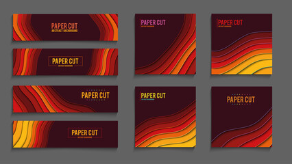 Paper cut banner creative vector concept. Vector geometric decoration 3d wallpaper. EPS 10