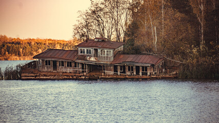 House on the water in Chernobyl