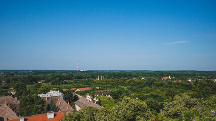 View of countryside landscape from Petrovaradin Fortress, Novi Sad, Serbia
