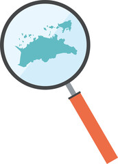 香川県の詳細地図四国地方 都道府県別ドット表現の地図のイラスト ベクターデータjapan Prefecture Map Wall Mural Globeds