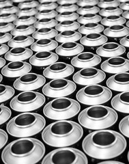 Cans in aerosol factory