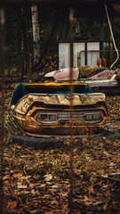 children's car carousel in chernobyl