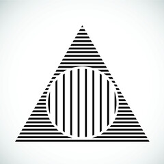 Naklejka premium Lines Design . Vector Striped Triangle Background . 