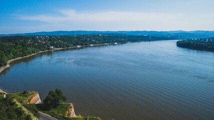 View of Danube River from Petrovaradin Fortress, Novi Sad, Serbia