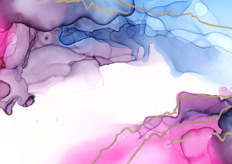 Abstract hand painted alcohol ink texture background. Spring fresh colors