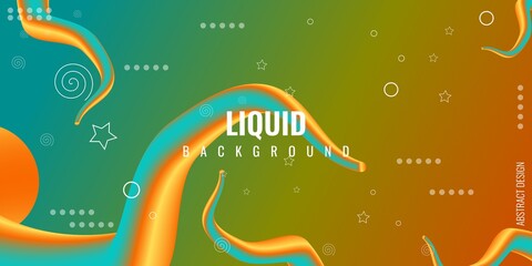 Modern abstract liquid 3d background with colorful gradient. Suitable for use, posters, flyers, book covers, website backgrounds or landing pages. Vector illustration