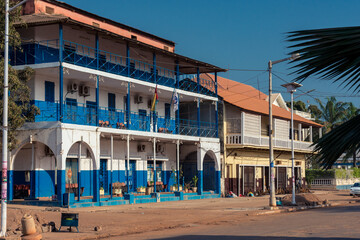 Edificios de estilo colonial en el centro de la ciudad de Bissau, capital de Guinea Bissau