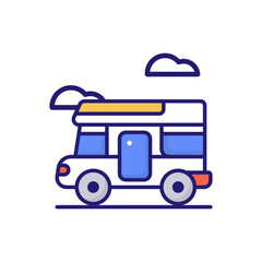 Motorhome Flat Icon Style illustration. EPS 10 File