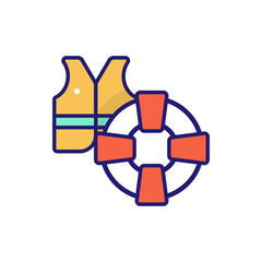 Lifebuoy Flat Icon Style illustration. EPS 10 File