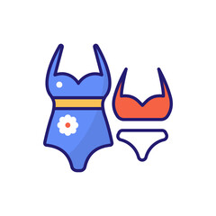 Swimsuit Flat Icon Style illustration. EPS 10 File