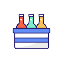 Beer Bottle Flat Icon Style illustration. EPS 10 File