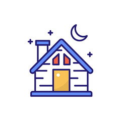 Cottage Flat Icon Style illustration. EPS 10 File