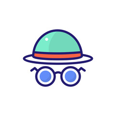 Head And Glasses Flat Icon Style illustration. EPS 10 File