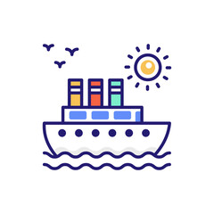 Ship Flat Icon Style illustration. EPS 10 File