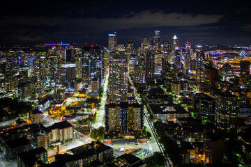 Obraz premium Seattle skyline at night